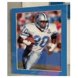 Barry Sanders Autographed Jersey w/ Beckett COA Custom Framed, Matted, Photos - 34"x35" - Detroit Lions Football