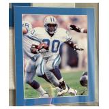 Barry Sanders Autographed Jersey w/ Beckett COA Custom Framed, Matted, Photos - 34"x35" - Detroit Lions Football
