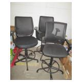 3 Stationary swivel mesh back chair...