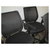 3 Stationary swivel mesh back chair...