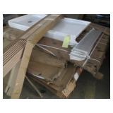 Pallet of shower bases, walls and m...