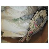 Pallet of assorted clothes and bedd...