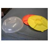 2 Divided Round Trays with Lids...