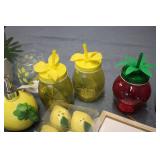 Mixed summer decor, cups, wall hang...