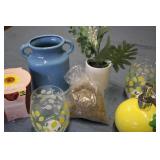 Mixed summer decor, cups, wall hang...