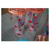 Reusable cups with lids and straws...