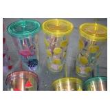 Reusable cups with lids and straws...