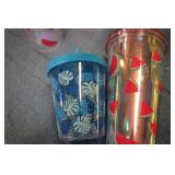 Reusable cups with lids and straws...