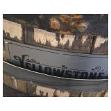 53-Gallon White Oak Whisky / Bourbon Barrel / Yellowstone logo