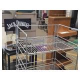 Metal Retail Display Rack with Caster Wheels + Adjustable Shelves