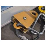 Lot of (4) DBI Sala Rollgliss Rescue Mate Double Sheave Rigging Pulley with Locking Caribiner