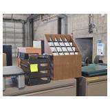 Office Supplies - Plastic Organizer, Monitor Stands, Paper Cutter, Portable Slotted Organizer