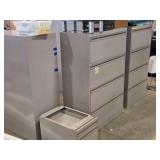 Lot of (3) Metal Lateral File Cabinet 4-drawer 36" wide x 18" deep x 4