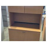 Maple Veneer Matching Locking Lateral File Cabinet & Hutch 2-door/2-shelf 2-drawer with Keys