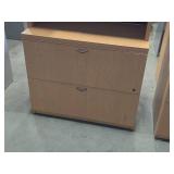 Maple Veneer Matching Locking Lateral File Cabinet & Hutch 2-door/2-shelf 2-drawer with Keys