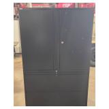 Alera Metal Storage Cabinet | 2-Upper Doors with Adjustable Shelves + 2-Lower Lateral File Drawers (with Keys) 42" wide x 19" deep x 65" tall
