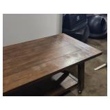 Wood Veneer Side Table on Rollers 4