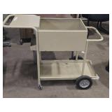 Metal Rolling Office Cart 2-tier 43" x 17" x 33"