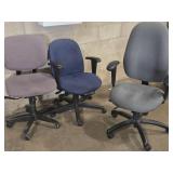 Lot of (3) Rolling Office Armchair | Adjustable Height (assorted)