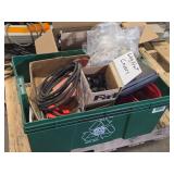 Lot of (1 Bin) Miscellaneous Parts and Hardwares - Lug Nut Covers, Cables, Fittings, Collated Nails