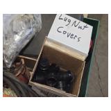 Lot of (1 Bin) Miscellaneous Parts and Hardwares - Lug Nut Covers, Cables, Fittings, Collated Nails