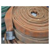 Lot of (2) Lay Flat Firehose with Aluminum 1-1/2" NH Couplings 3-1/4"x50