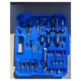 Kobalt Hand Tool Set - Dual Case with Sockets, Wrenches, Pliers & Screwdrivers & Kobalt Telescoping-Handle Rolling Cart with Dual Rails
