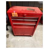 Red 6-Drawer Metal Tool Chest on Casters with Locking Latch - contents not included