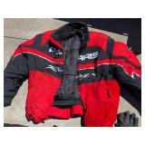 Castle Arai CL-X5 Helmet 7 5/8 - 7 3/4 - Red/Black Graphic, Snell Approved, Polaris Jacket, Gloves & More!