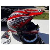 Castle Arai CL-X5 Helmet 7 5/8 - 7 3/4 - Red/Black Graphic, Snell Approved, Polaris Jacket, Gloves & More!