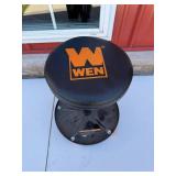 WEN Adjustable-Height Rolling Stool with Padded Seat