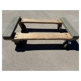 Wooden Platform Dolly Cart with End Rails - 30in Long