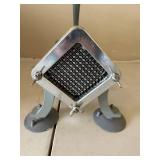 Vintage Adjustable Stand with Curved Arm and Grid Platform - Industrial Lab Equipment