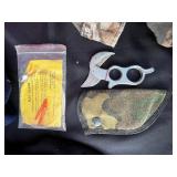 Wyoming Knife Field Dresser, Mossy Oak Cap America Camouflage Apparel with NRA Patches - Assorted Outdoor Gear & More in Storage Tote