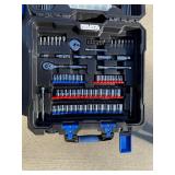Kobalt Hand Tool Set - Dual Case with Sockets, Wrenches, Pliers & Screwdrivers & Kobalt Telescoping-Handle Rolling Cart with Dual Rails