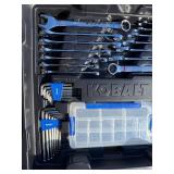 Kobalt Hand Tool Set - Dual Case with Sockets, Wrenches, Pliers & Screwdrivers & Kobalt Telescoping-Handle Rolling Cart with Dual Rails
