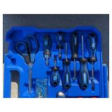 Kobalt Hand Tool Set - Dual Case with Sockets, Wrenches, Pliers & Screwdrivers & Kobalt Telescoping-Handle Rolling Cart with Dual Rails