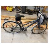 Infinity Cycleworks City Hybrid Bicycle with Schwinn Saddle Bag and Front Basket