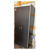Metal Storage Cabinet with Locking Double Doors - 74 x 32 x 20 Inches - contents not included