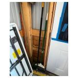 Lifetime Folding Table with Yard Tools - Garage Storage