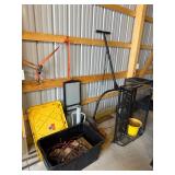 Assorted Workshop Tools & Equipment - Fan, Cables, Tires, Totes & More