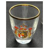 TURM Miniature Glass Bottles & Alaska-Design Shot Glasses (Lot of 4)