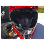 Castle Arai CL-X5 Helmet 7 5/8 - 7 3/4 - Red/Black Graphic, Snell Approved, Polaris Jacket, Gloves & More!