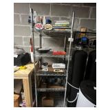 Vertical Metal Storage Rack w Contents Included! Gun Digest Books & Pistol Signs & More! Contents quantities unverified - 75" x 24"