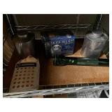 Vertical Metal Storage Rack w Contents Included! Gun Digest Books & Pistol Signs & More! Contents quantities unverified - 75" x 24"