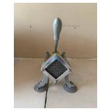 Vintage Adjustable Stand with Curved Arm and Grid Platform - Industrial Lab Equipment