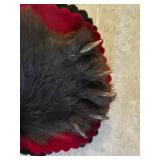 Bear Skin Rug - Bear Hide with Red Trim - Real Fur Floor or Wall Accent