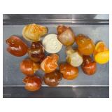 1" Hand-Carved Carnelian Crystal Skulls – Natural Agate Specimens