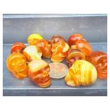 1" Hand-Carved Carnelian Crystal Skulls – Natural Agate Specimens