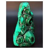 Rare large 3D Botryoidal Malachite Specimen – Polished "Bull’s Eye" Patterns & Deep Forest Greens